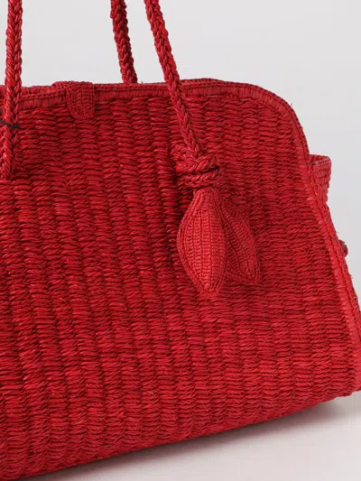 Jacquemus Medium Le Turismo Raffia Shoulder Bag In Burgundy