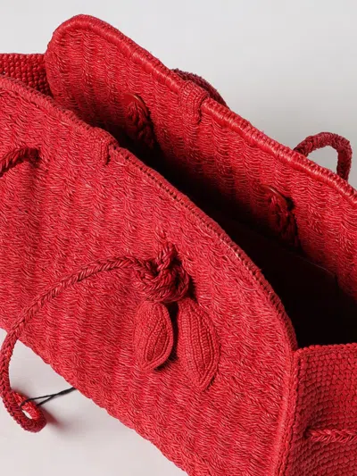 Jacquemus Medium Le Turismo Raffia Shoulder Bag In Burgundy