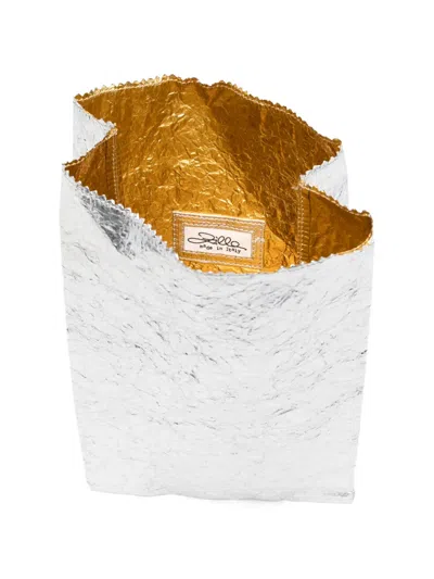 Zilla Crinkled Metallic Backpack In Blue