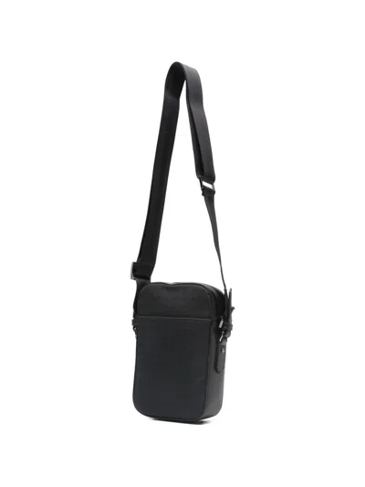 Canali Patterned Messenger Bag In Blue