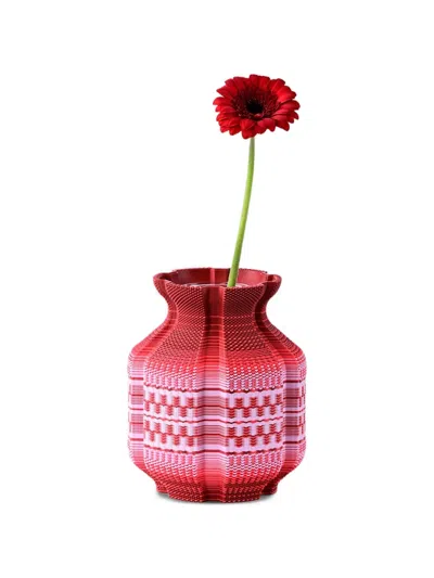 Wontek Ancient Aliens Geometric-patterned Vase In Red