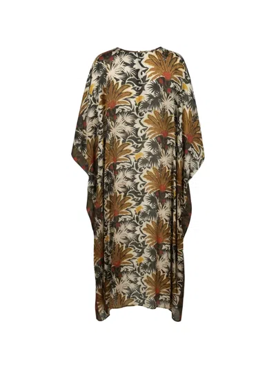 Anjuna Floral-print Drawstring Kaftan In Multi