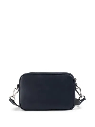 Doucal's Logo-debossed Leather Messenger Bag In Blue