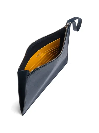 Doucal's Palmellato Leather Document Pouch In Pattern