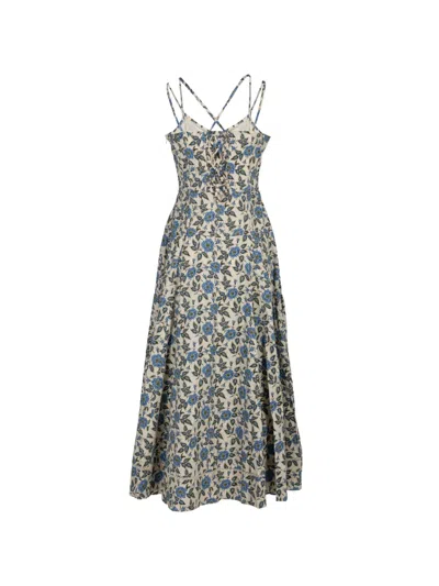 Derek Lam 10 Crosby Adair Print Sleeveless Midi Dress In Blue