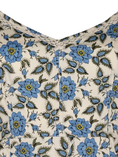 Derek Lam 10 Crosby Adair Print Sleeveless Midi Dress In Blue