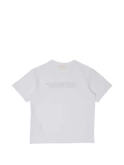 Off-white Logo-embroidered T-shirt In White