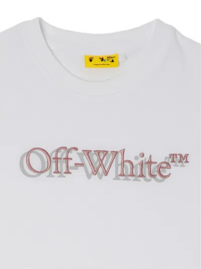 Off-white Logo-embroidered T-shirt In White