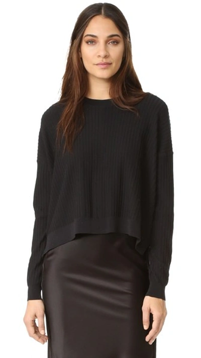 Acne Studios Issy Rib-knitted Cotton-blend Sweater In Nero