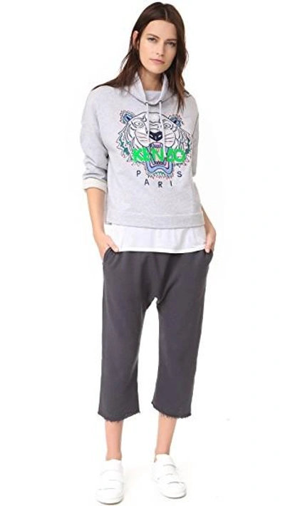 Shop Kenzo Embroidered Tiger Pullover In Light Grey