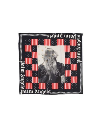 Palm Angels Square Scarves In Dark Blue