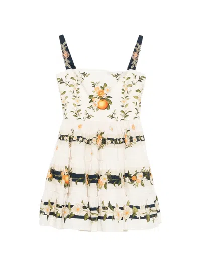 Agua By Agua Bendita Lima Valle Floral-print Tiered Mini Dress In Multi