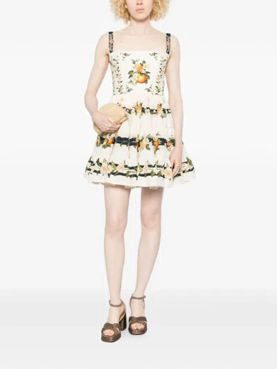 Agua By Agua Bendita Lima Valle Floral-print Tiered Mini Dress In Multi