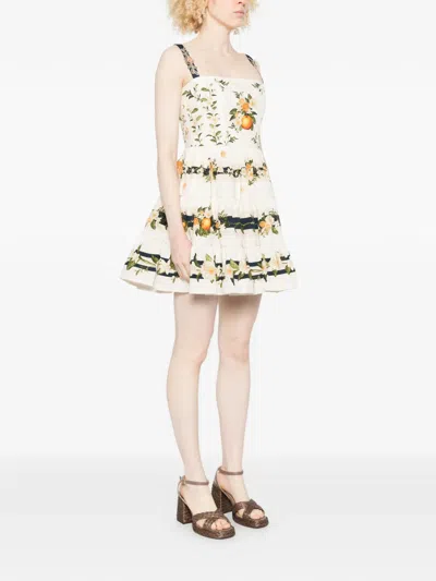 Agua By Agua Bendita Lima Valle Floral-print Tiered Mini Dress In Multi