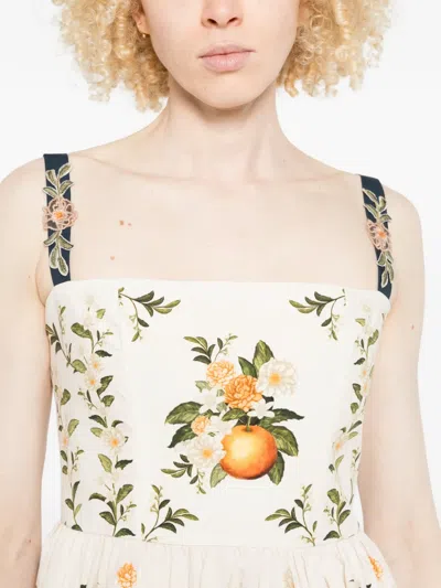 Agua By Agua Bendita Lima Valle Floral-print Tiered Mini Dress In Multi