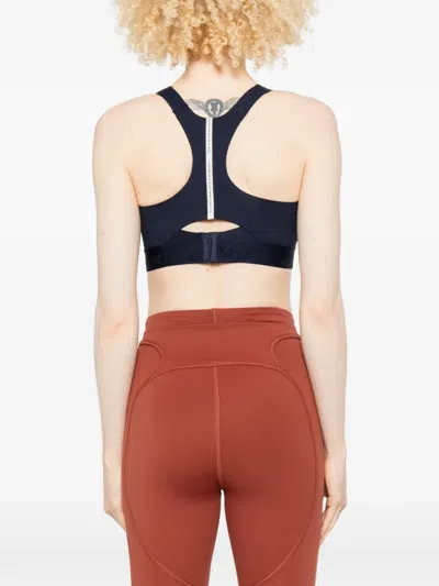 Asics Road Combination Mesh Panel Bra In Brown