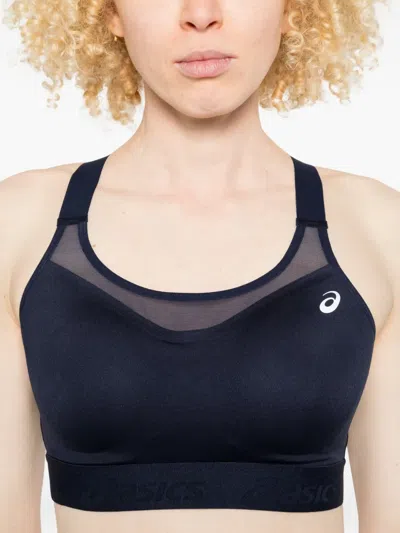 Asics Road Combination Mesh Panel Bra In Brown
