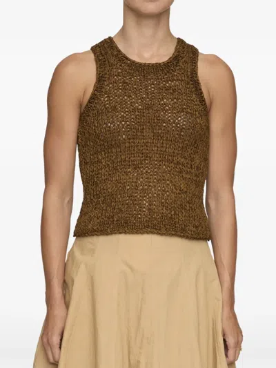 A.l.c Nelly Knit Top In Canyon Dust In Brown