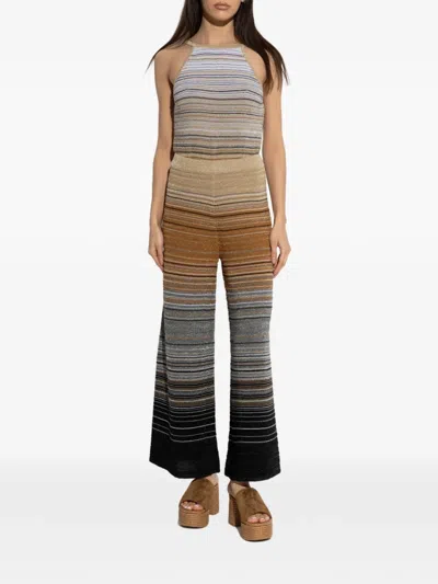 Akep Striped-pattern Halterneck Jumpsuit In Multi