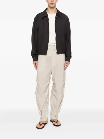Lemaire Drawstring Panel Trousers In Neutral