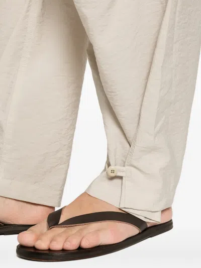 Lemaire Drawstring Panel Trousers In Neutral