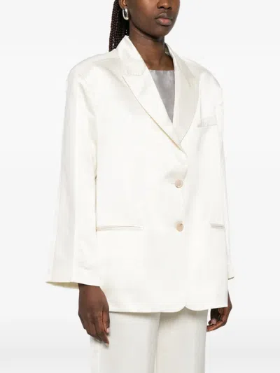 Panicale Peak-lapel Blazer In White