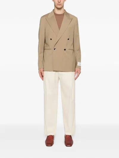 Manuel Ritz Double-breasted Blazer In Nude