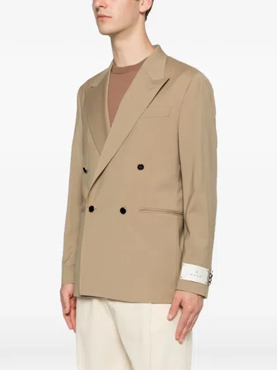 Manuel Ritz Double-breasted Blazer In Nude