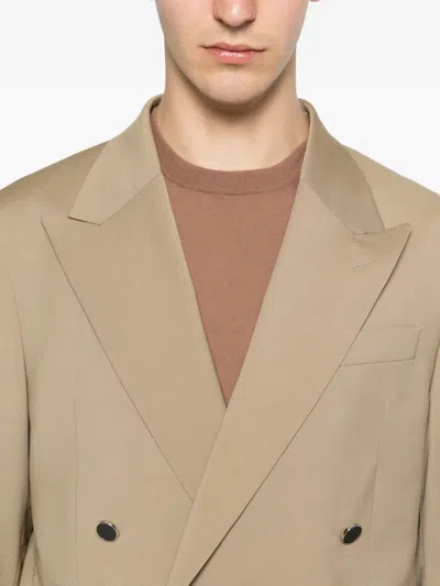 Manuel Ritz Double-breasted Blazer In Nude