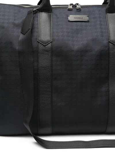 Canali Patterned Weekend Bag In Blue