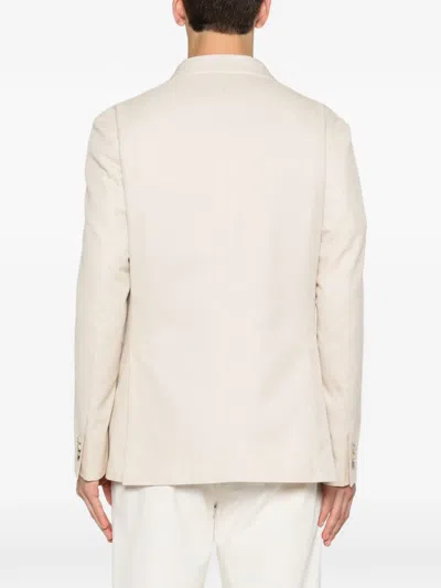 Canali Double-breasted Jacket In Neutral