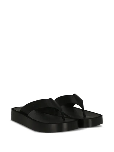 Tory Burch Leather Platform Flip Flop In Black