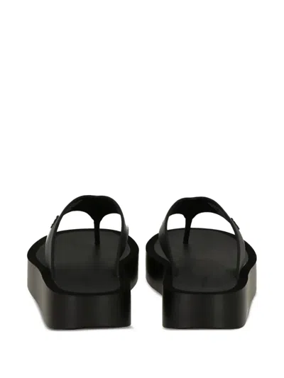 Tory Burch Leather Platform Flip Flop In Black