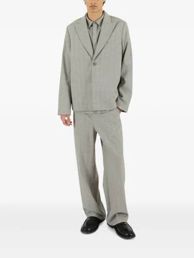 Krost Checked Single-breasted Blazer In Gray