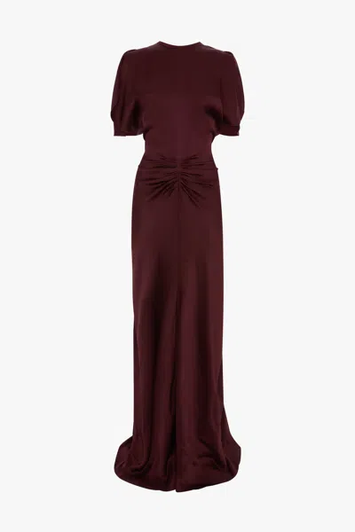 Victoria Beckham Womens Cinnabar Red Isabella Satin Gown In Burgundy