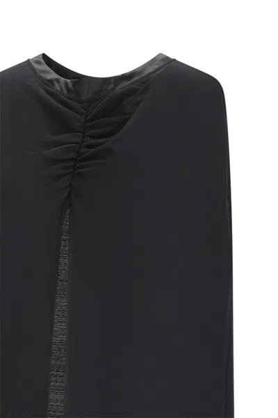 Darkpark Draped Panelled Coat In Black