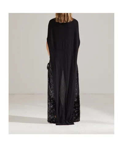 Darkpark Draped Panelled Coat In Black