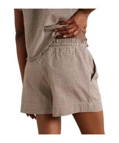Veronica Beard Gingham Shorts In Brown