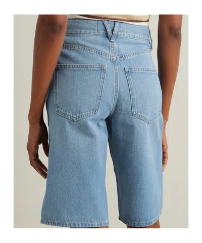 Veronica Beard Belt Loop Denim Shorts In Blue