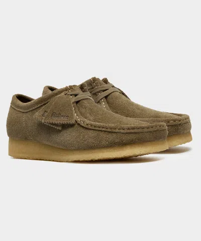 Clarks Leather Wallabee In Olive In Multi
