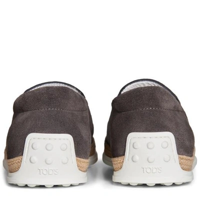 Tod's Suede Espadrille Slip-on Sneaker, Gray In Grey