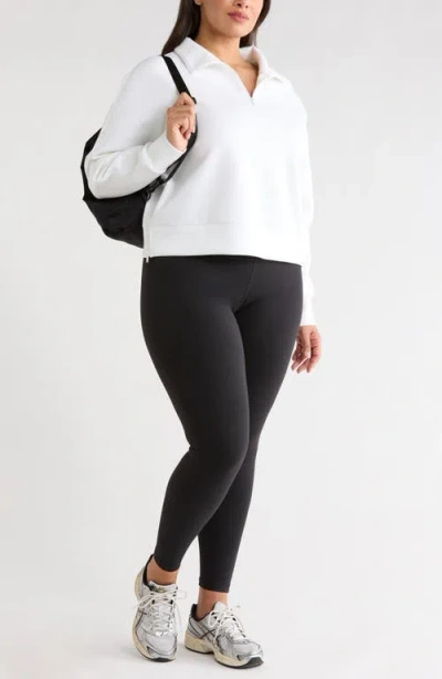 Zella Sporty Half-zip Pullover In White