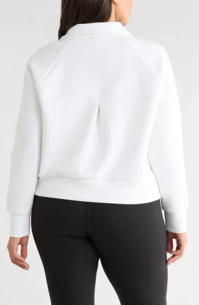 Zella Sporty Half-zip Pullover In White
