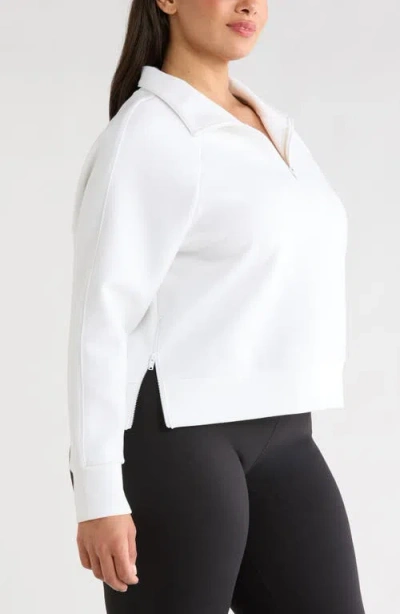 Zella Sporty Half-zip Pullover In White