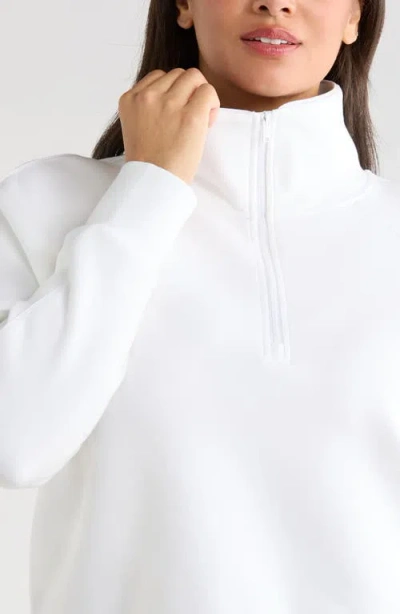 Zella Sporty Half-zip Pullover In White