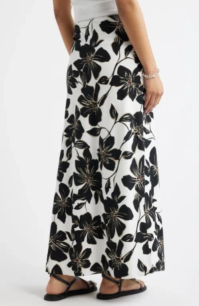 Open Edit Linen Blend Column Maxi Skirt In Multi