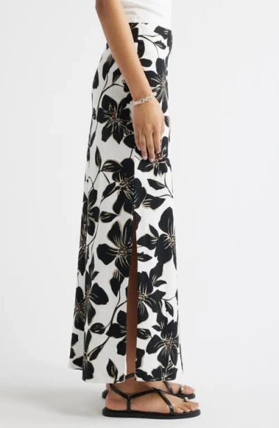 Open Edit Linen Blend Column Maxi Skirt In Multi