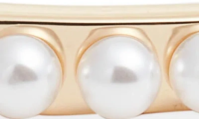 Open Edit Faux Pearl Orb Bangle In Red