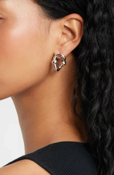 Open Edit Bead Accent Open Earrings In Pink