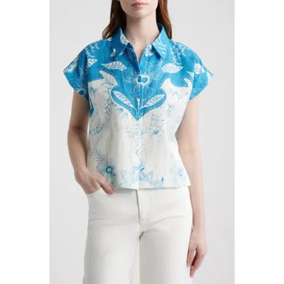 Cleobella Simone Blouse In Blue, White, Multicolor